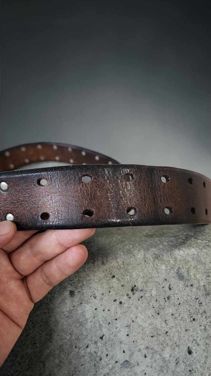 90s Calvin Klein Jeans 황동 버클 통가죽 벨트 상품이미지4