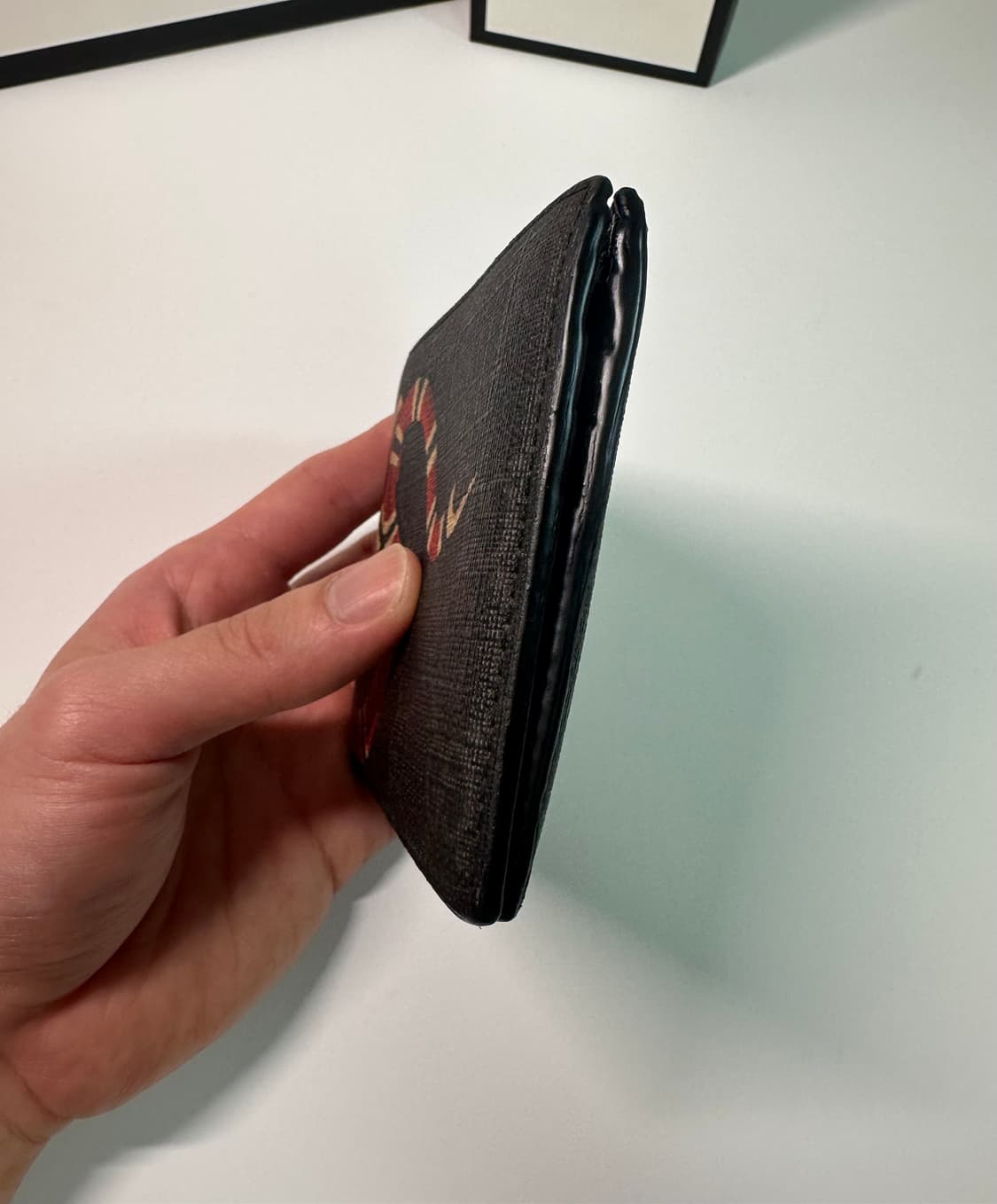 구찌 스네이크 GG 수프림 반지갑 블랙 상품이미지6