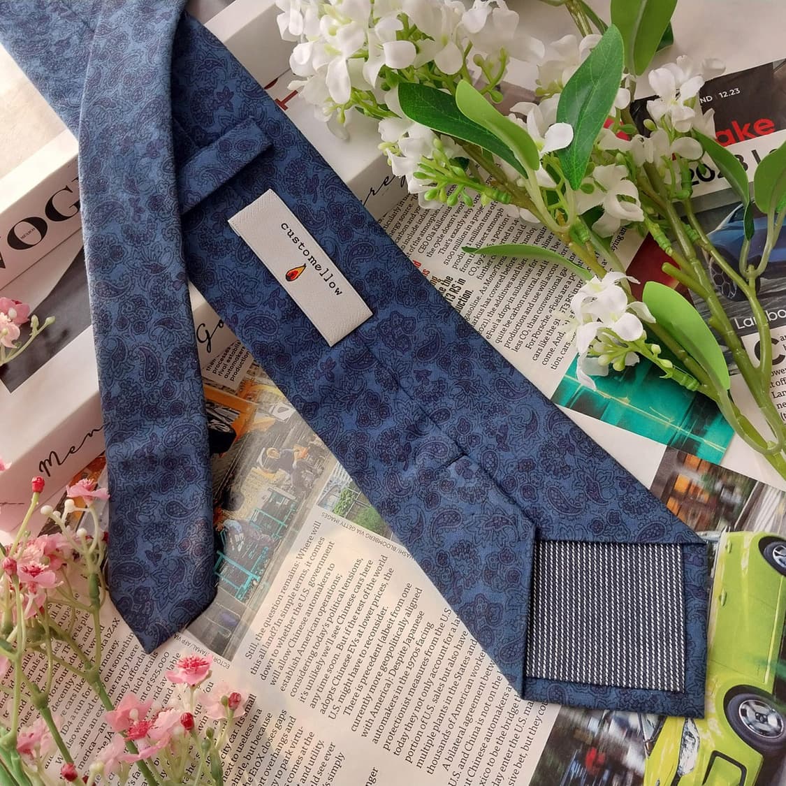 커스텀멜로우 면 페이즐리 패턴 넥타이 7.5cm A+등급 K2057 상품이미지5