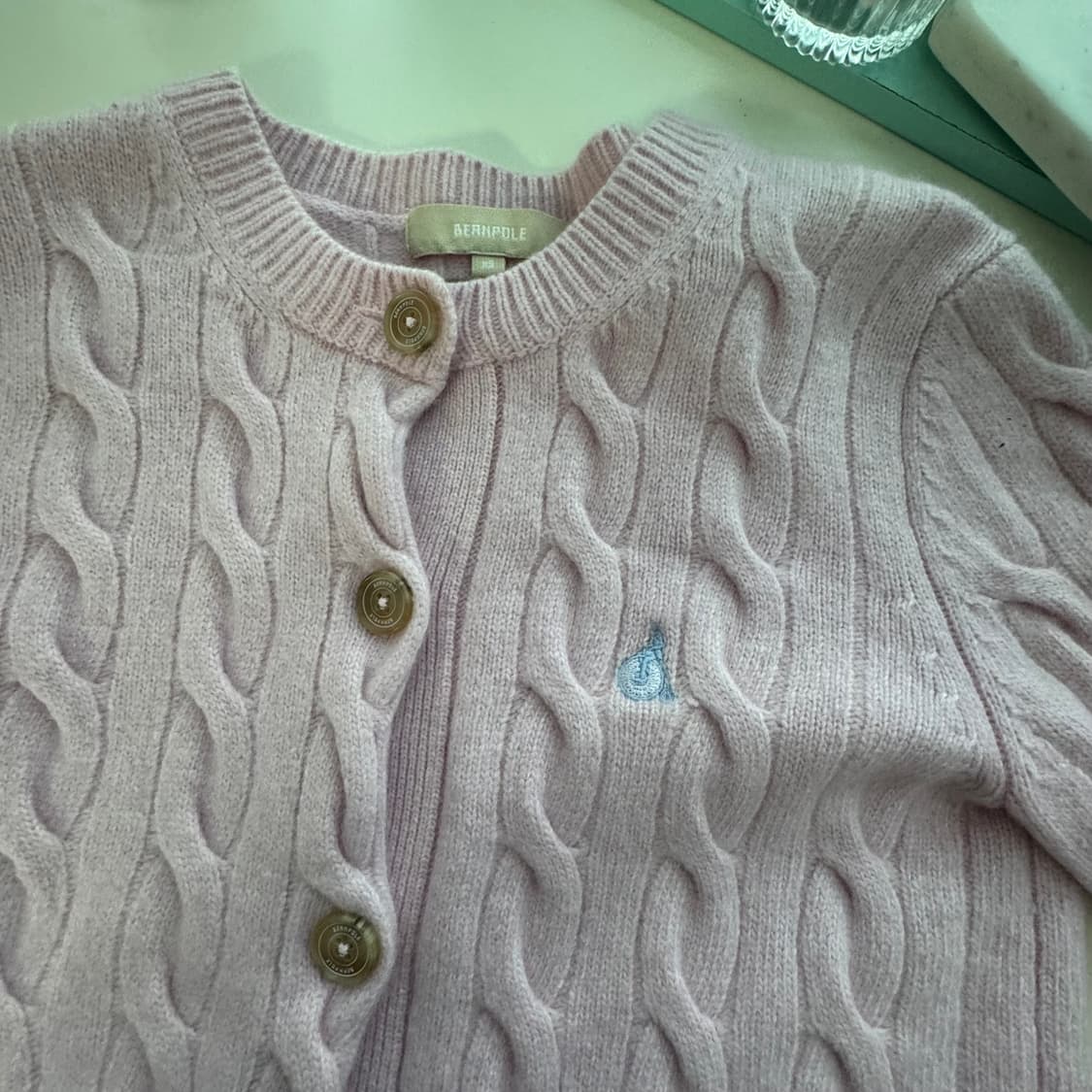 빈폴 연핑크 가디건 XS 상품이미지5