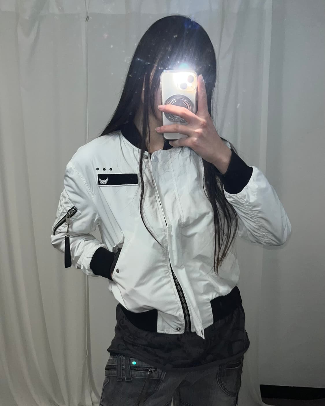 버카루 그런지 프린팅 항공점퍼 상품이미지2