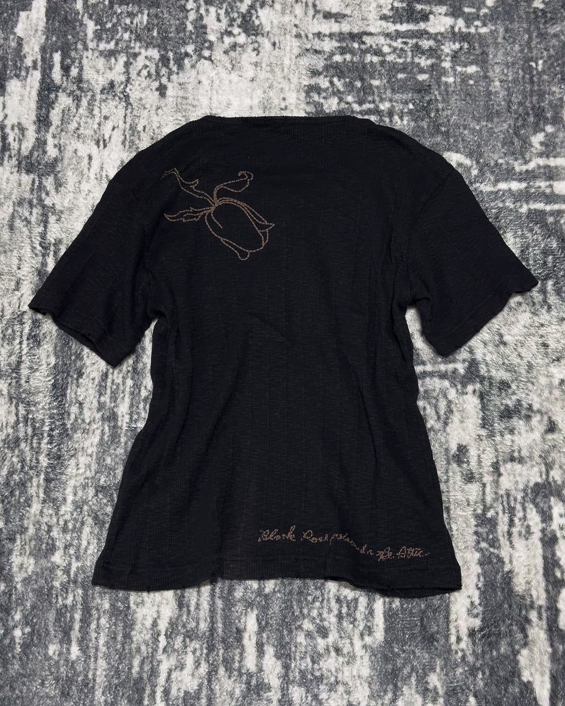 {In The Attic} Skull Rose Ribbed Tee  상품이미지4