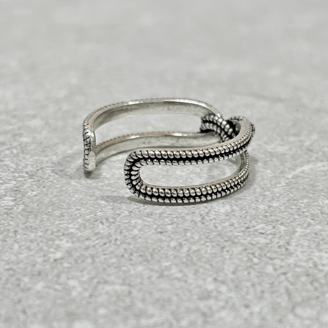 Oribell 킹크 꼬임 링크 925 스털링 실버 미니멀 오픈링 반지 상품이미지6