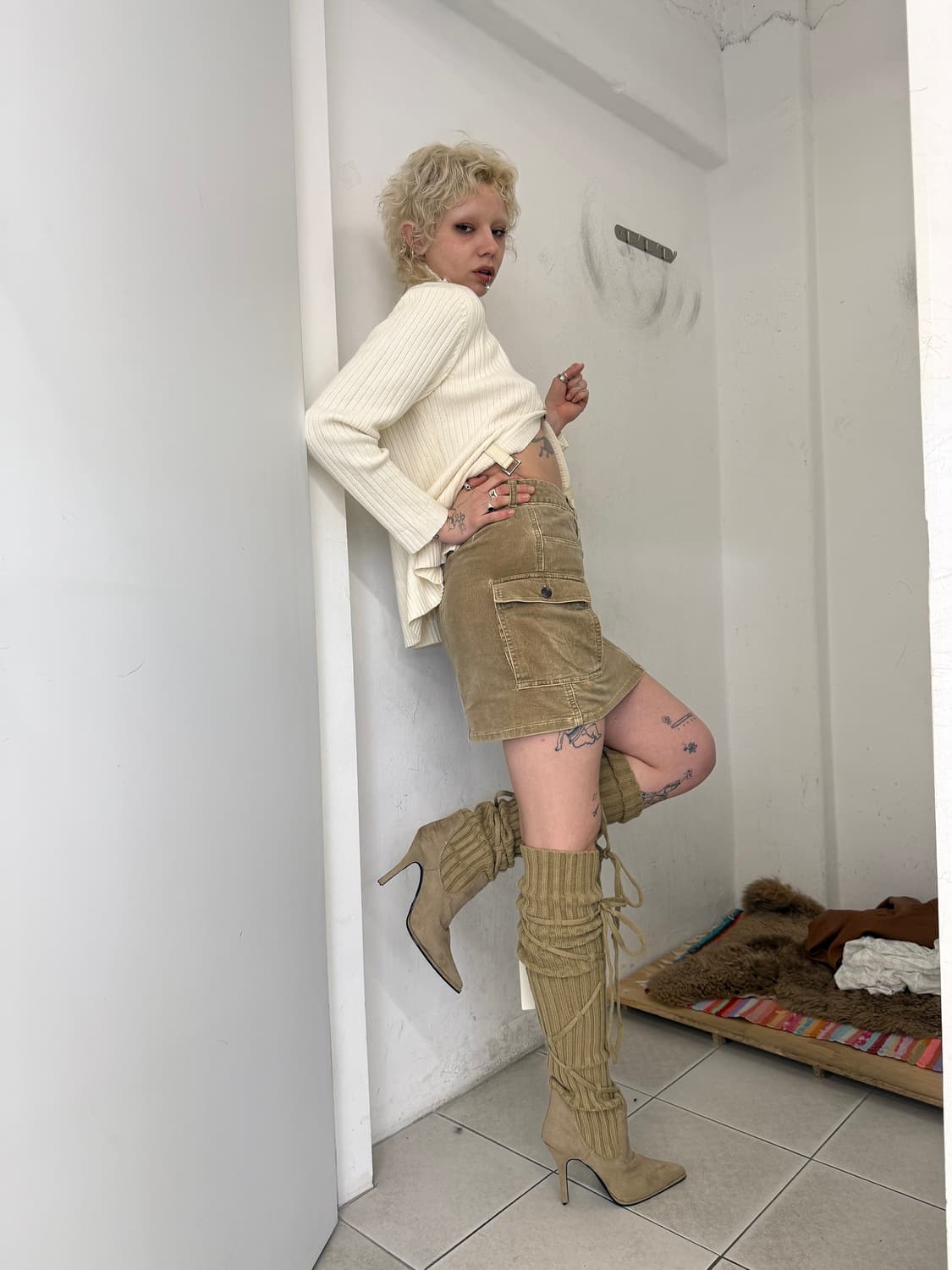 corduroy cargo mini skirt 상품이미지1