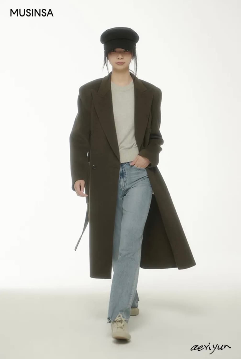 정가 79만) 로우클래식 핸드메이드 더블코트 다크브라운 상품이미지1