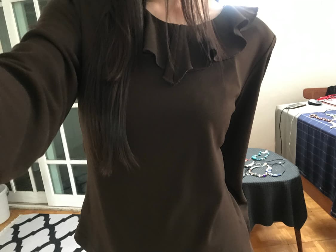 vintage brown frill top 상품이미지2