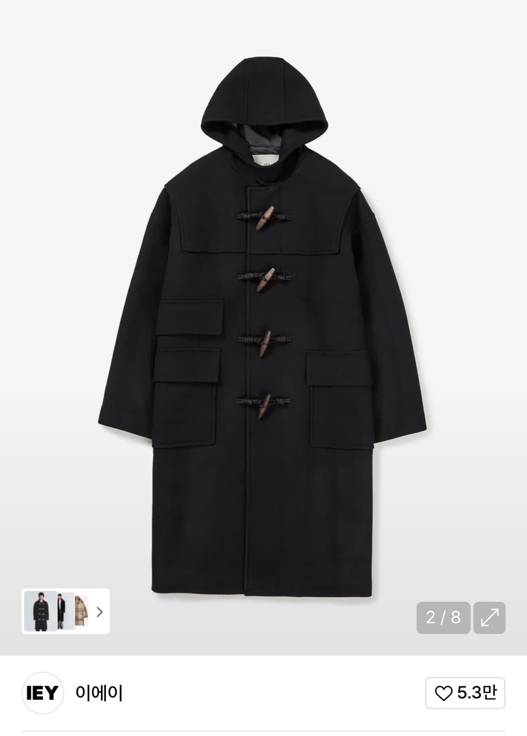 이에이 MAXI DUFFLE COAT 블랙 m 상품이미지2