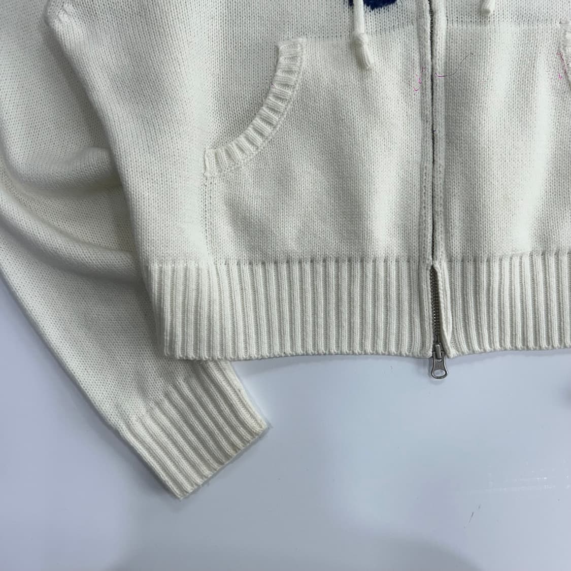 Cavish Design seller 카비시 블루아이보리 니트 후드집업 상품이미지5