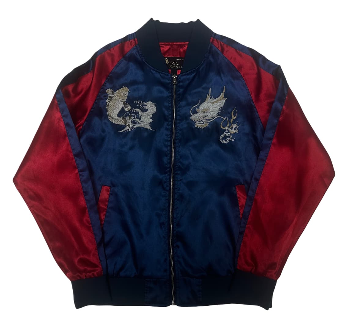 JPN Vintage 드래곤빅로고 네이비스카쟌 100 상품이미지2