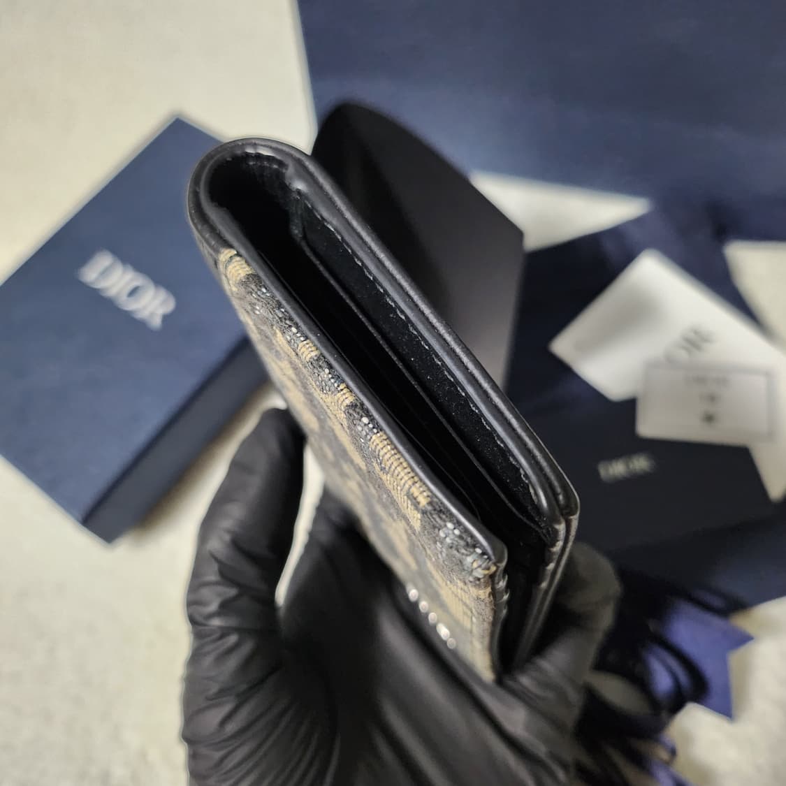 [인보이스/풀구성]디올 오블리크 새들 오거나이저 카드지갑 베이지 상품이미지5