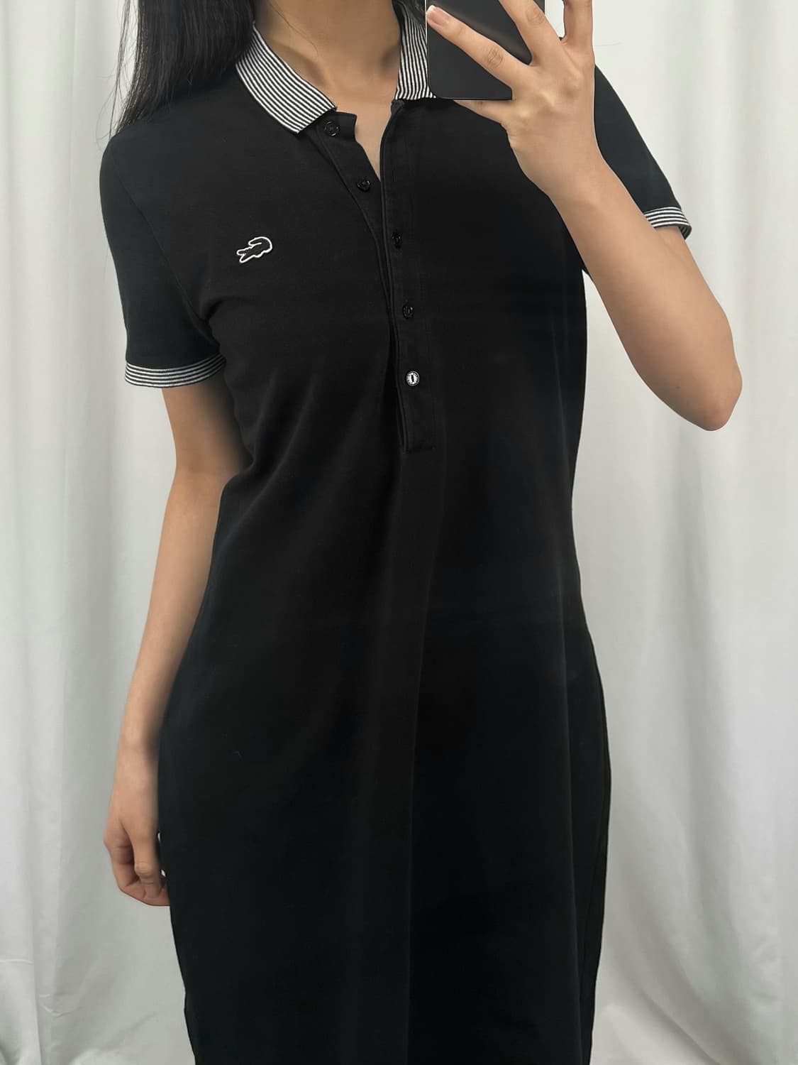 라코스테 스트라이프 카라 반팔 원피스 상품이미지3