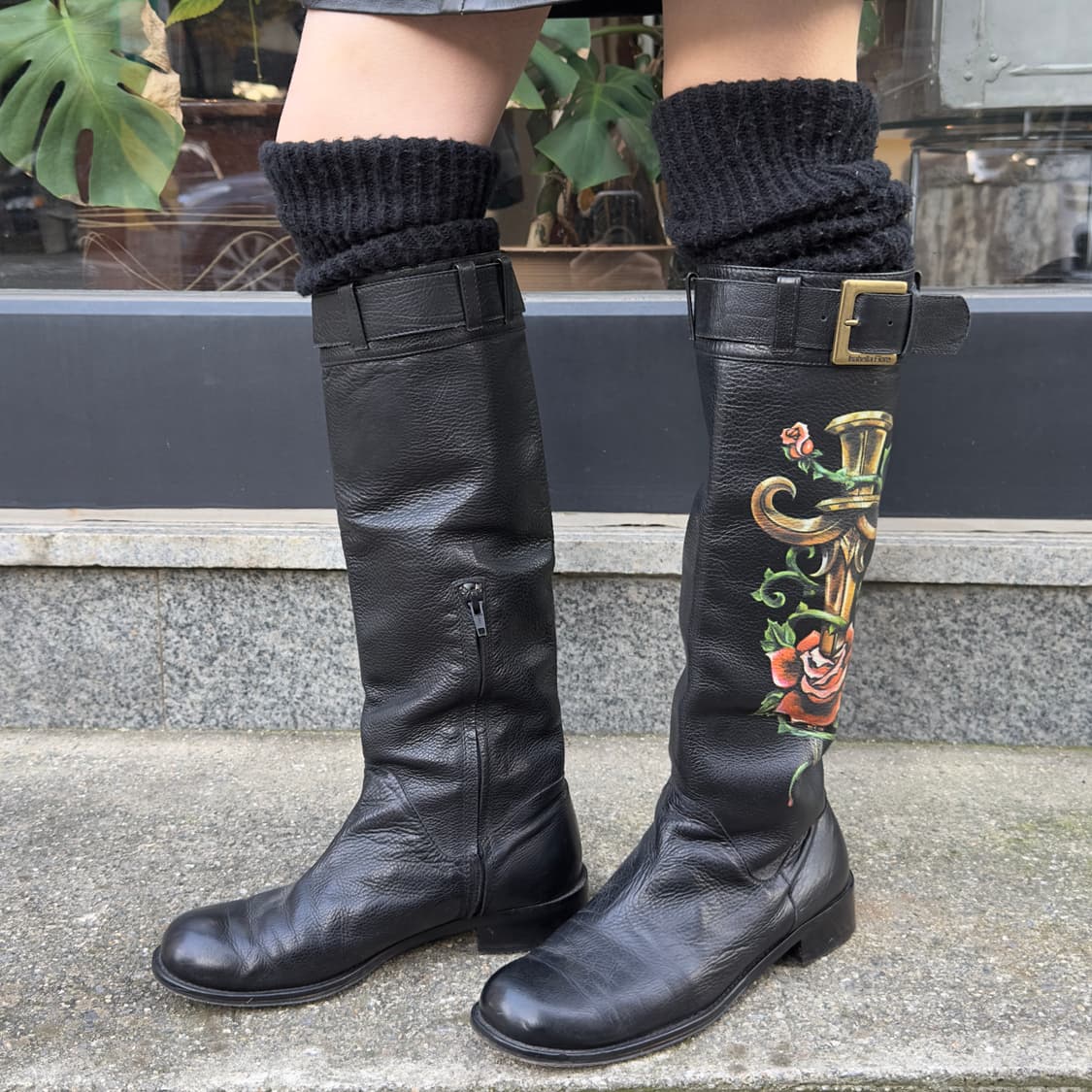 00s 레어 이사벨라 피오레 타투 가죽 부츠 상품이미지7