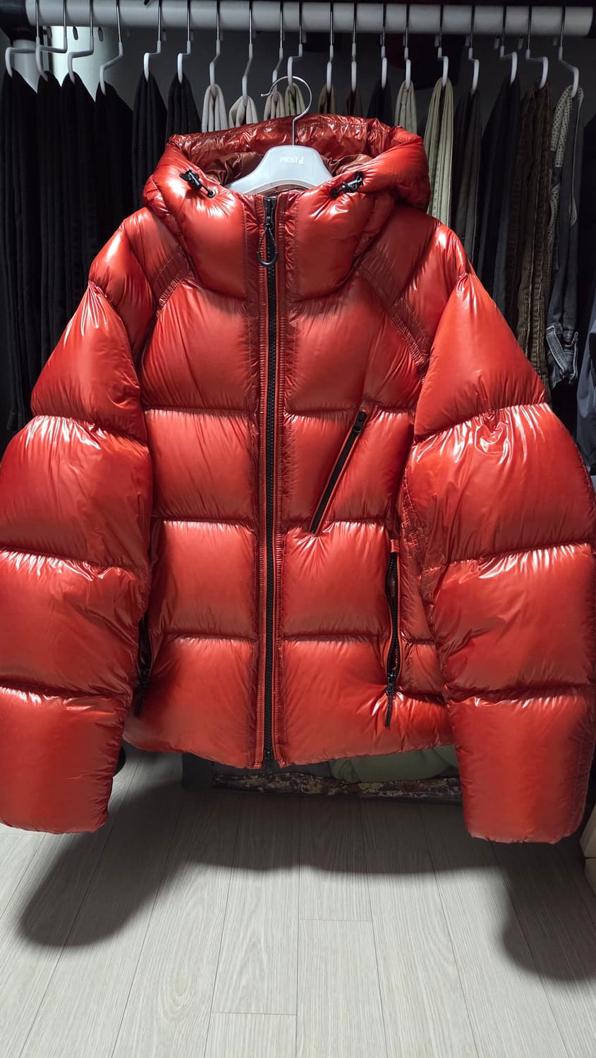 무신사 시티레저 다운 숏 패딩 오렌지 L 상품이미지1