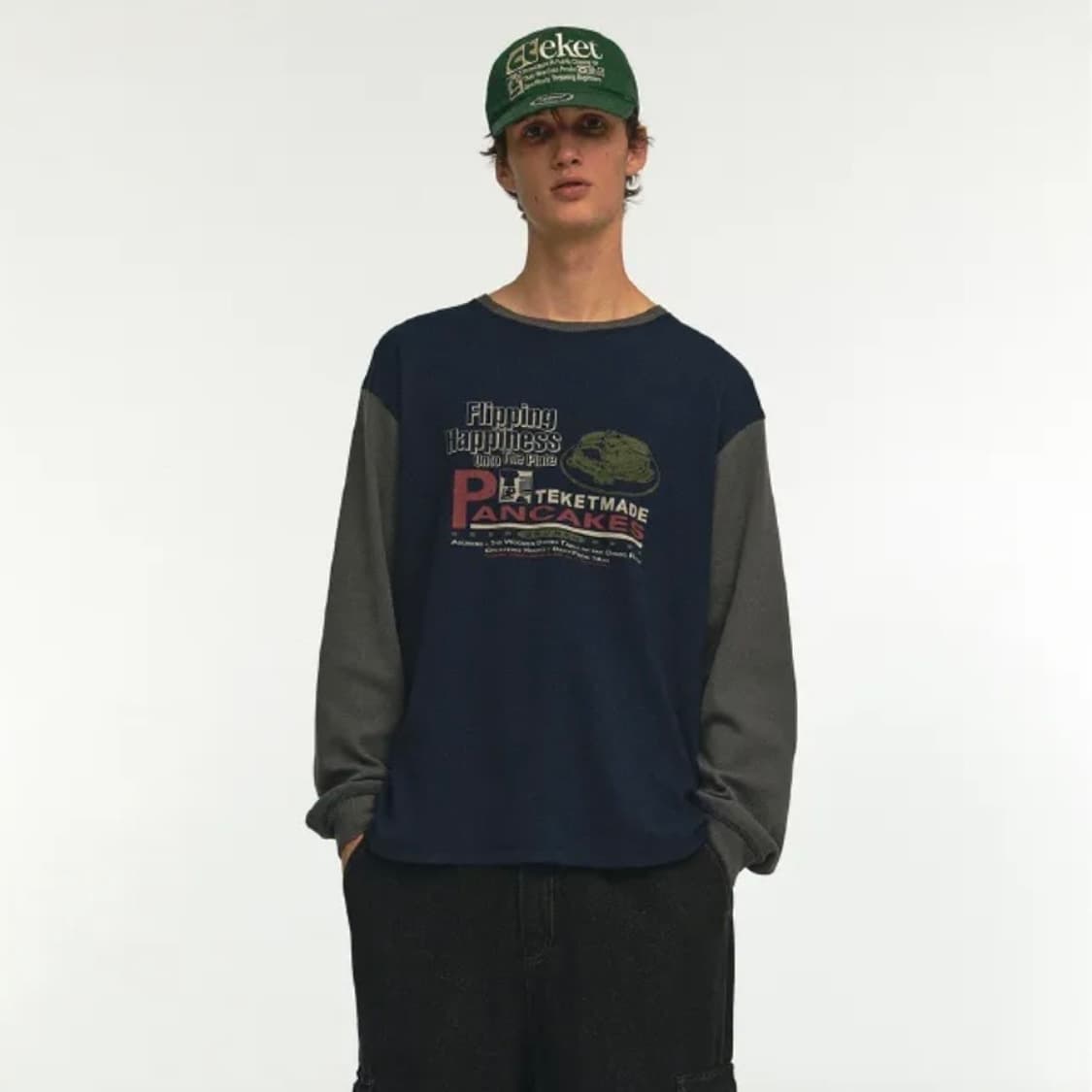 테켓 와플 L/S 티 네이비 상품이미지3