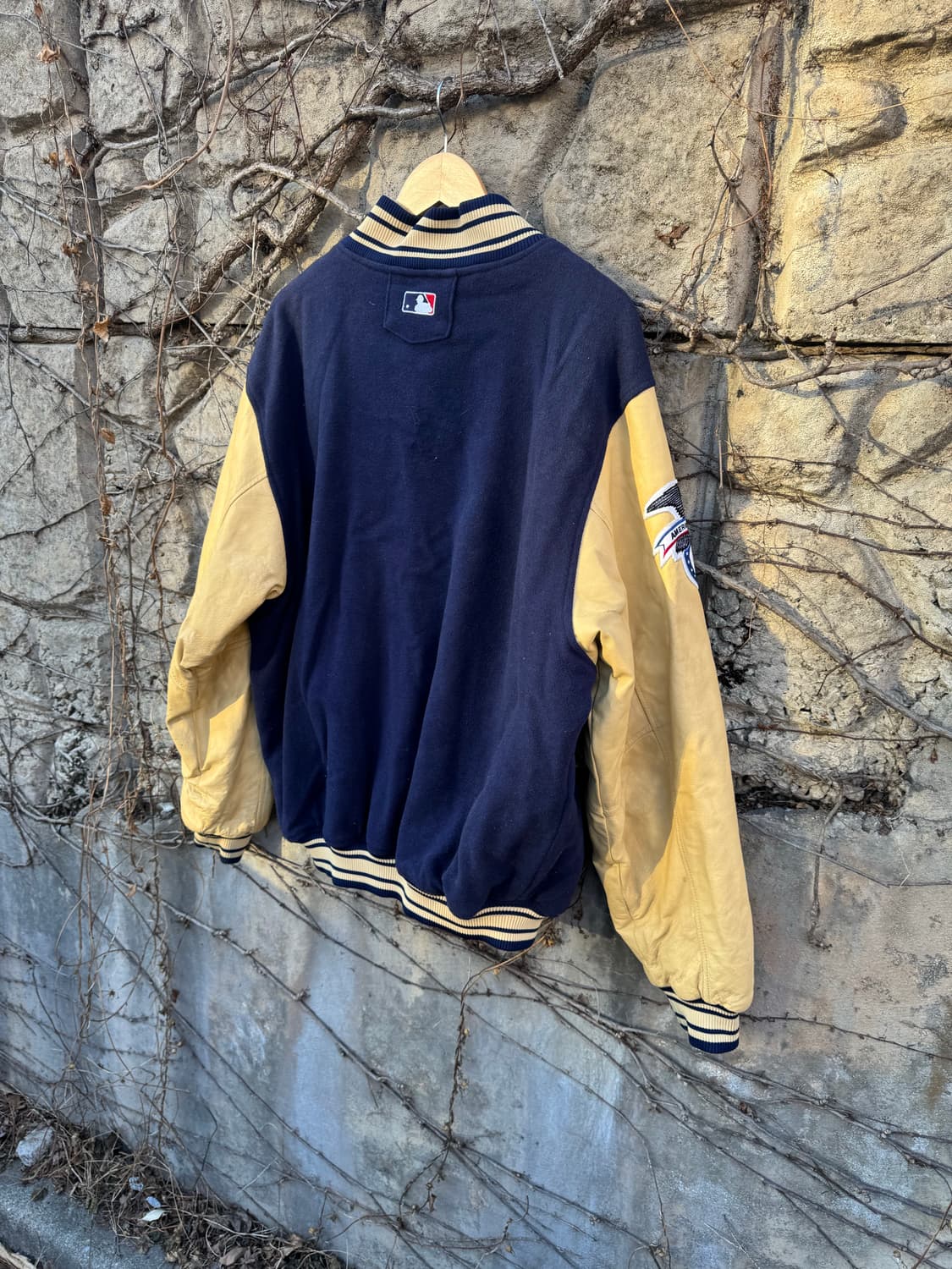 90s 마제스틱 빈티지 뉴욕 양키스 울 레더암 바시티 자켓 xl 상품이미지4