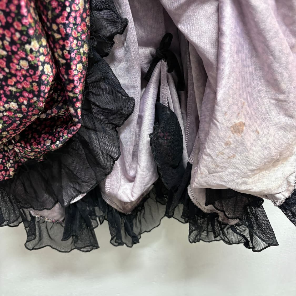 W.a.z.p 플라워 키치 벨벳 언발 셔링 캉캉 원피스 JPN 상품이미지5