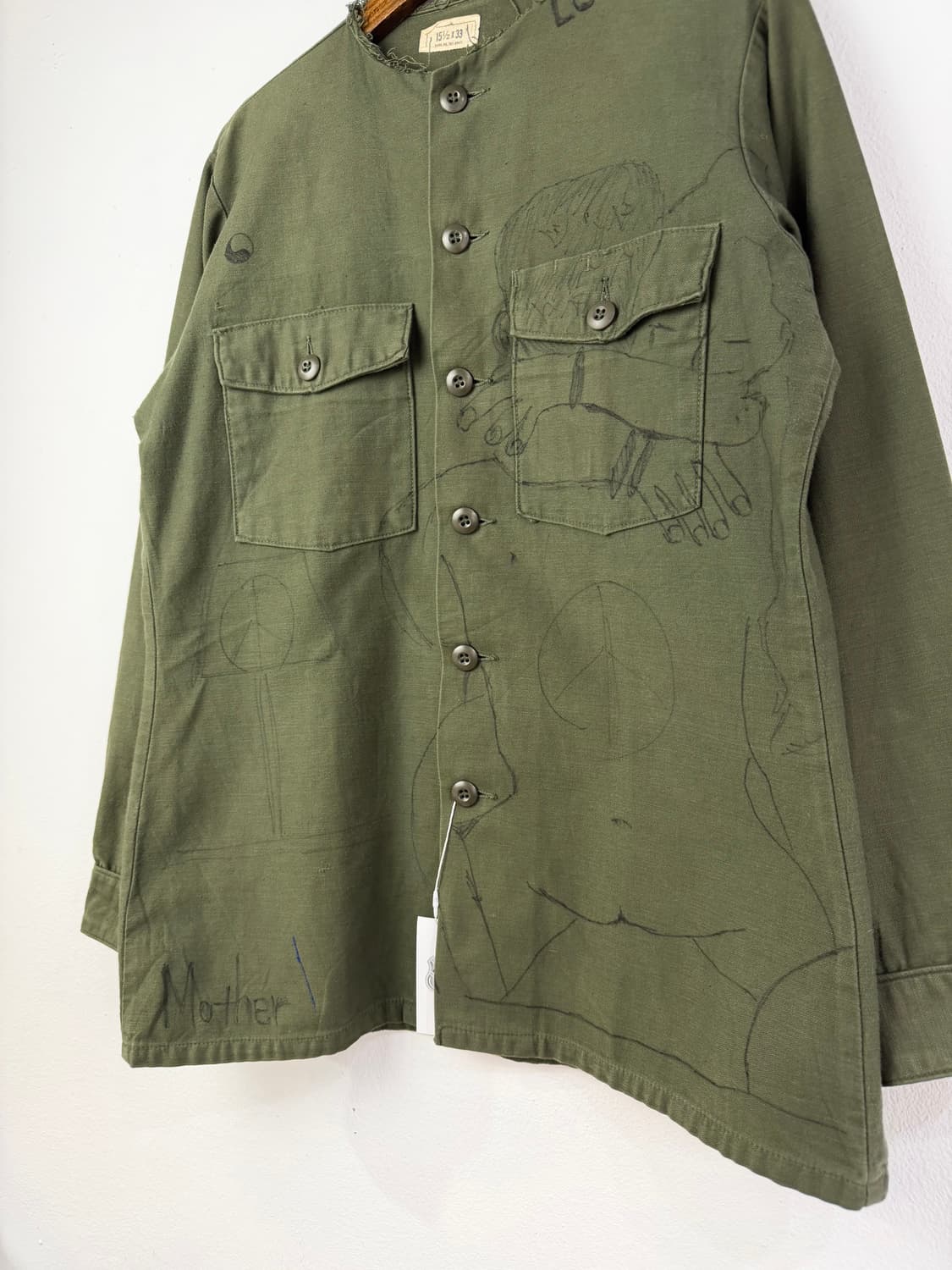 70s OG-107 드로잉 커스텀 밀리터리 셔츠 상품이미지3