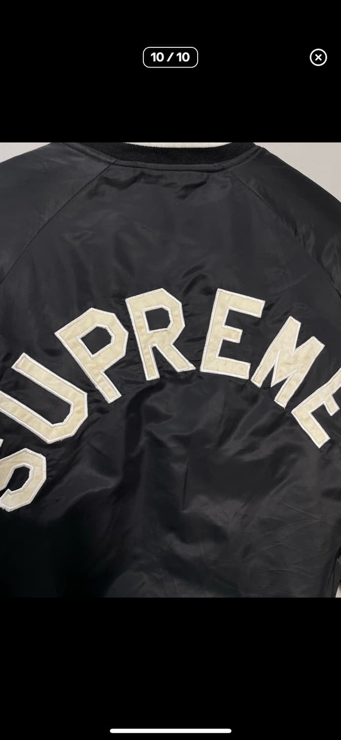 슈프림 & 챔피온 콜라보레이션 블랙 바시티 자켓 A3215 상품이미지9