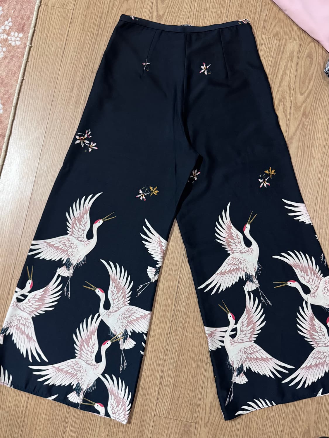 일본자라 학 그림 블랙 슬랙스 상품이미지2