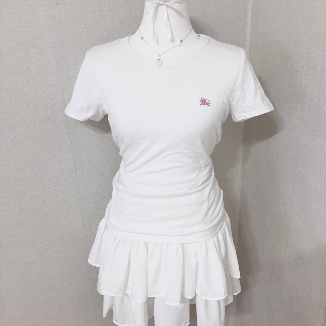 버버리 블루라벨 흰핑 반팔티셔츠 38 상품이미지1