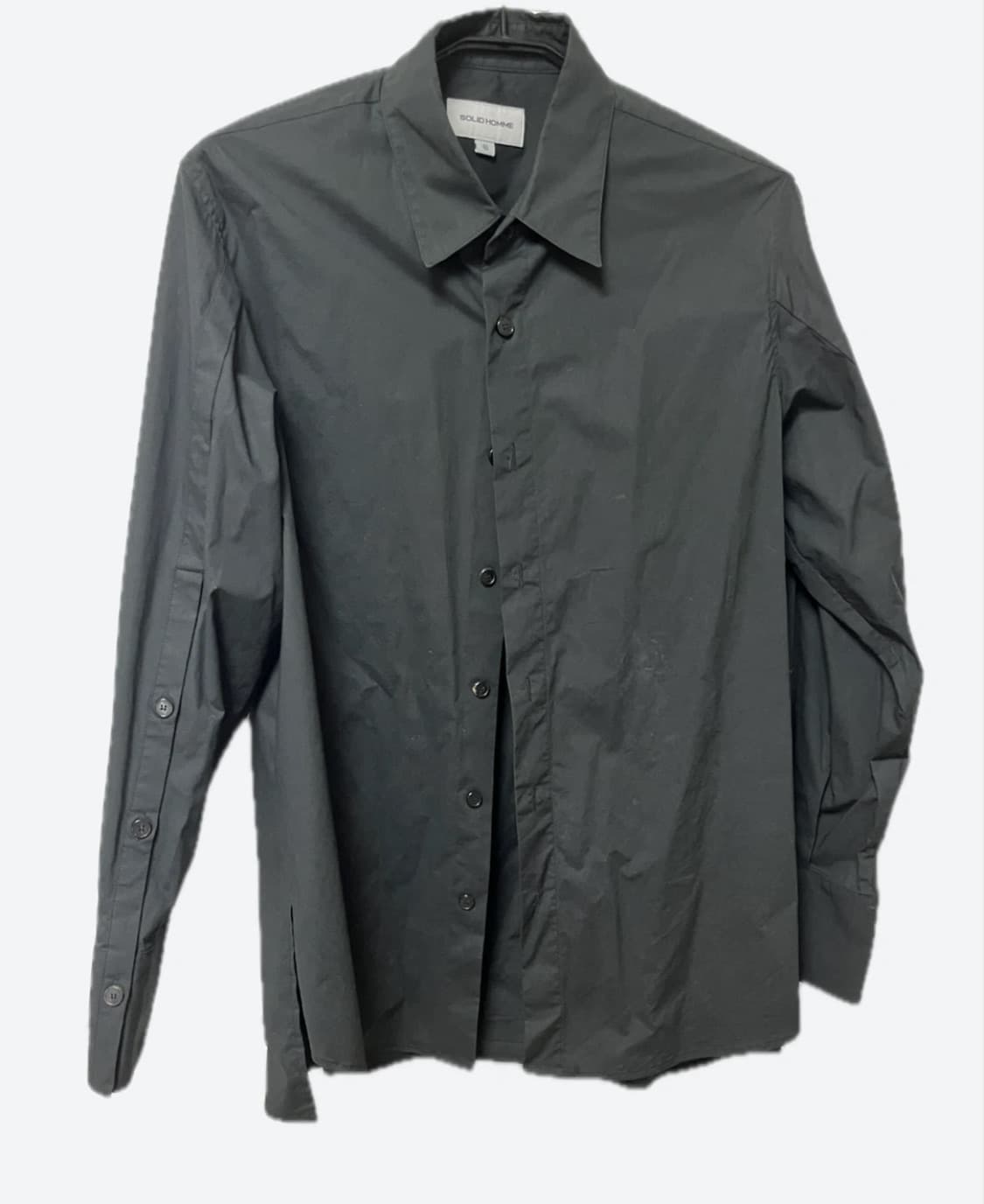 우영미 솔리드옴므 팔 절개 셔츠 상품이미지1