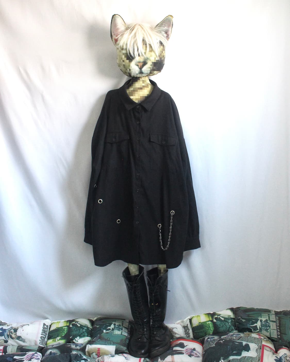 Oversized eyelet point utility shirt 상품이미지1