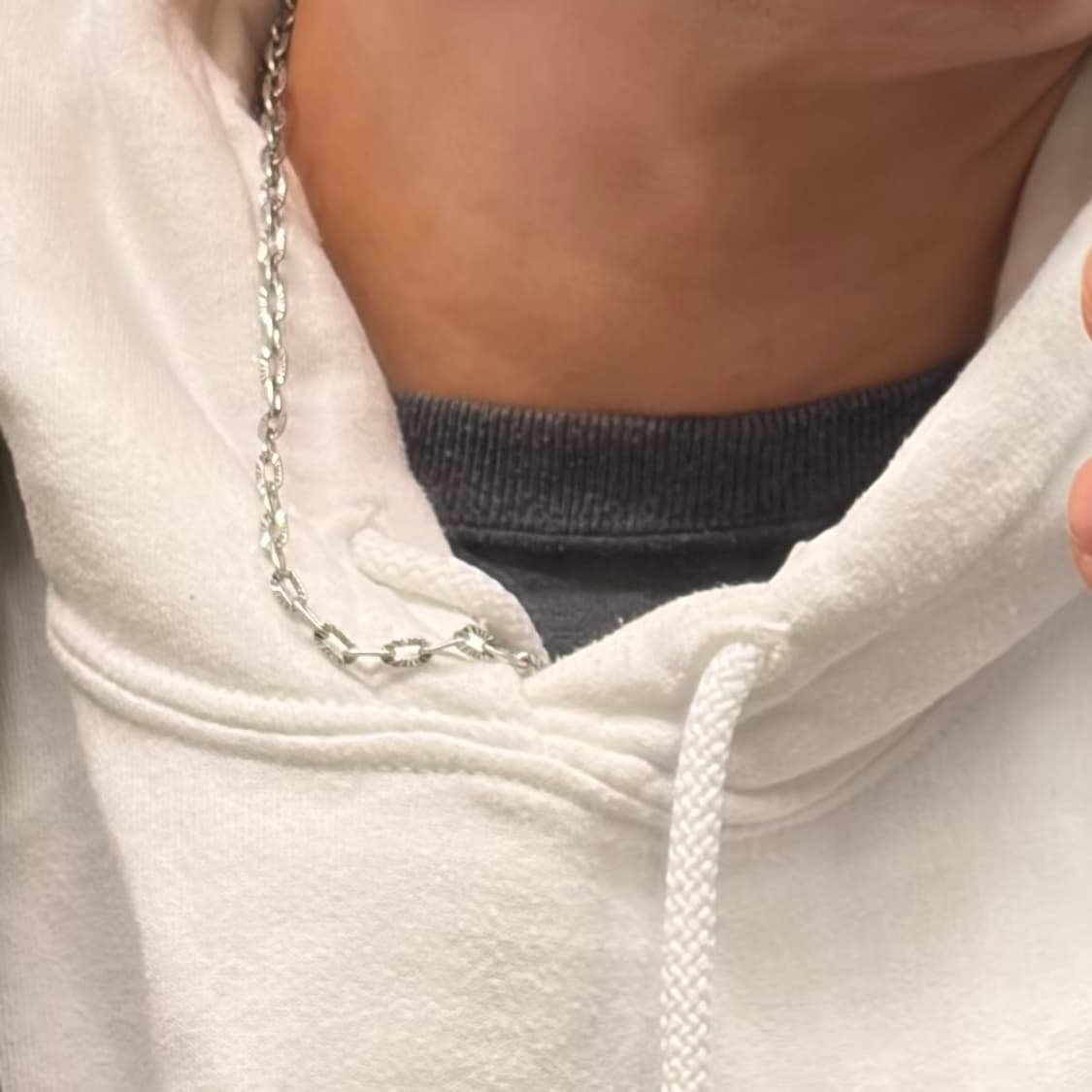 새상품 신주 실버코팅 각인 체인 목걸이 상품이미지2