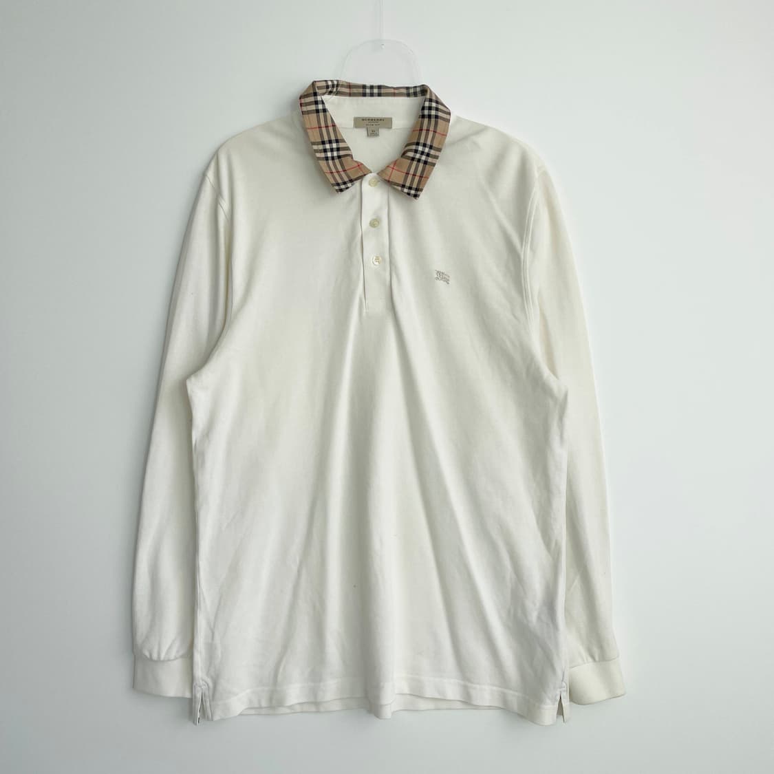 F1 버버리 런던 슬림핏 체크 칼라 코튼 폴로셔츠 105사이즈 상품이미지1
