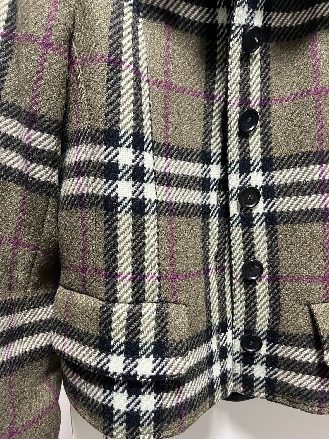 버버리 런던 녹차그린 체크자켓 상품이미지2