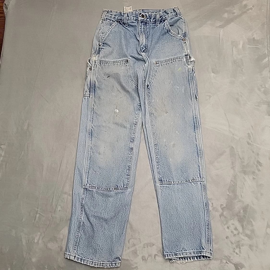 칼하트 워시드 데님 로거 팬츠 연청 던가리 핏 상품이미지1