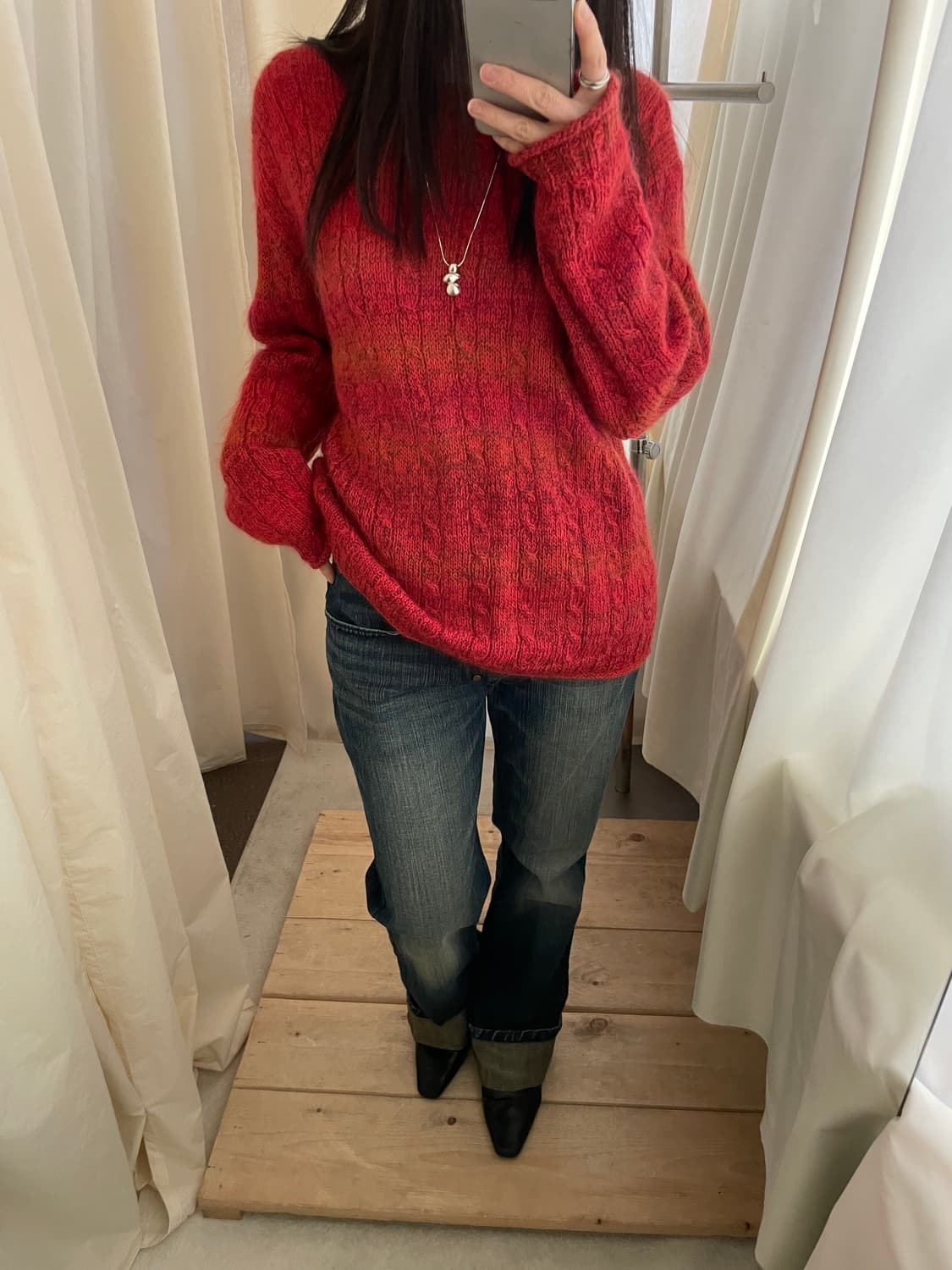 vintage rolled edge raglan knit 상품이미지4