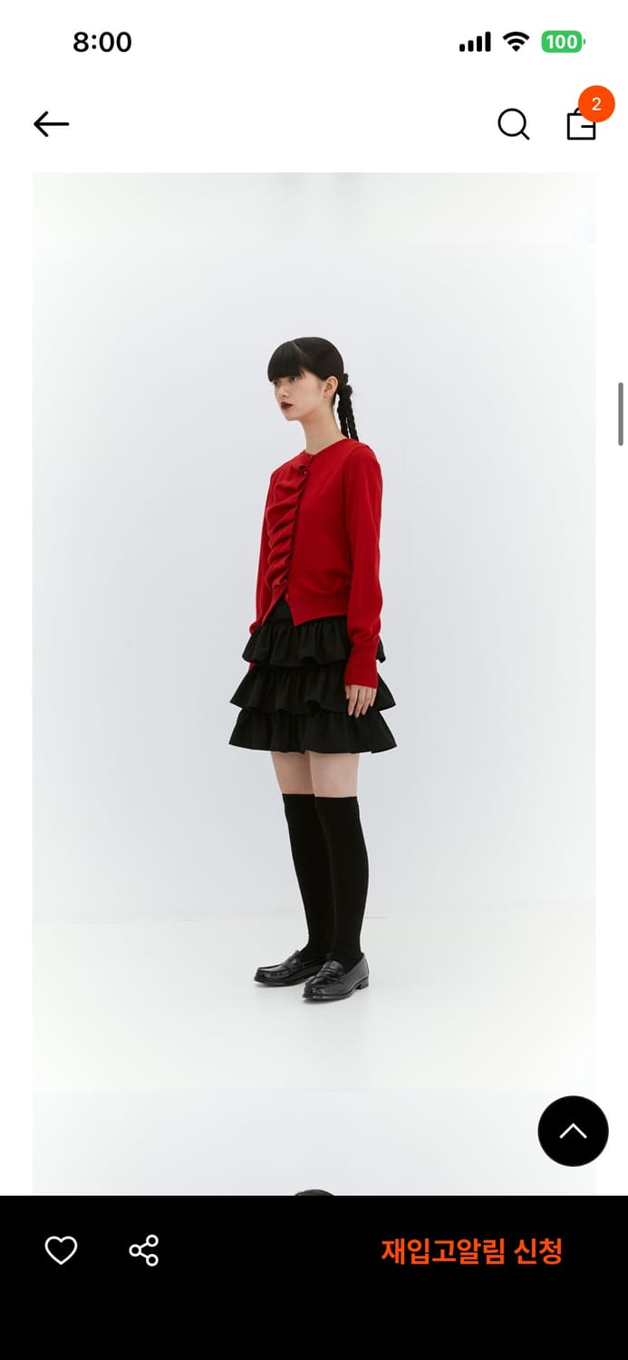 버뮬라 oblique knit cardigan (red) 상품이미지3