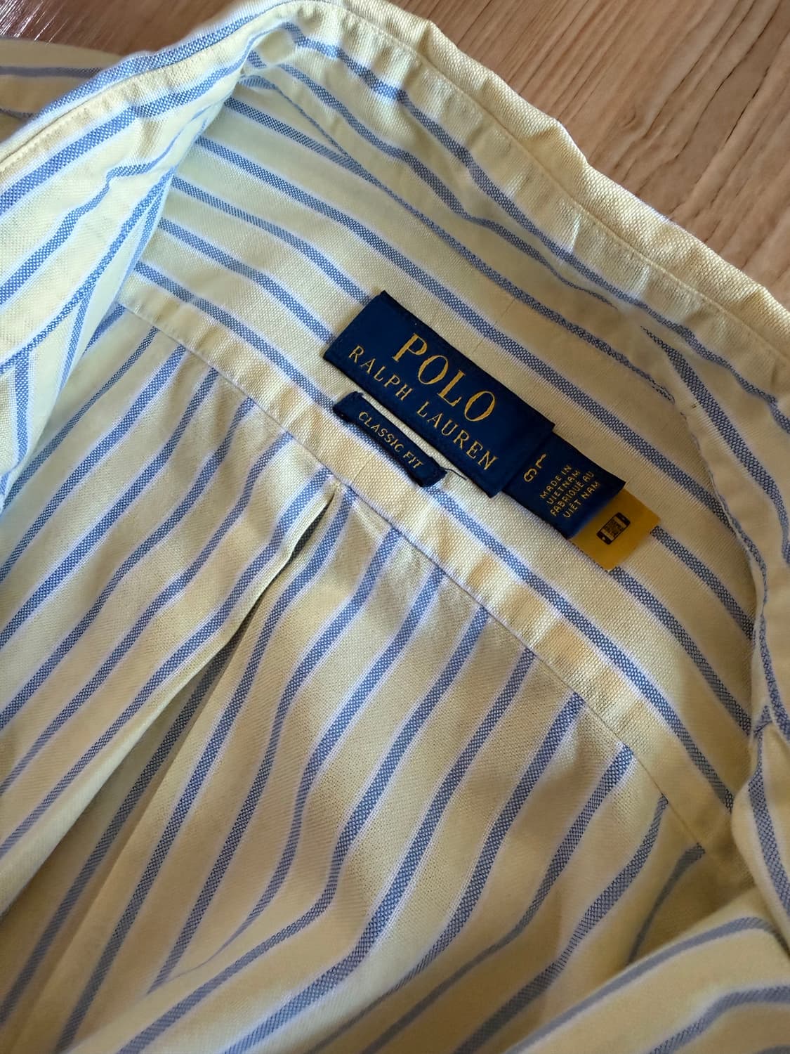 폴로 랄프로렌 클래식핏 스트라이프 셔츠 옐로우 L 상품이미지2