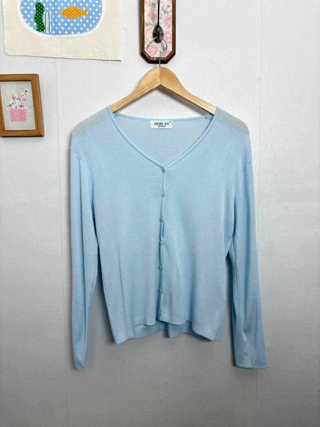 스카이블루 버튼 가디건 상품이미지6