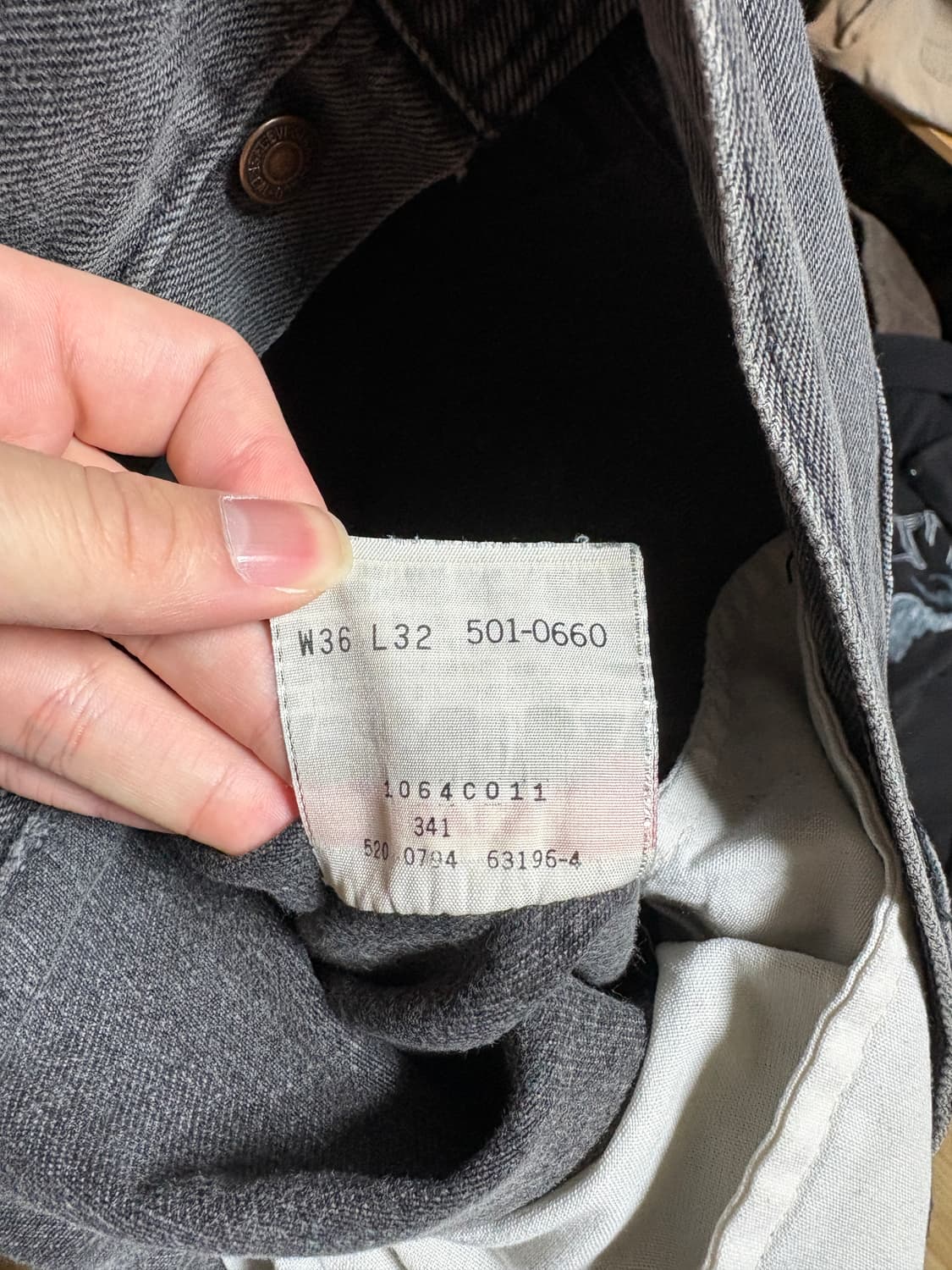 90s usa 리바이스 501-0660 흑청 36x32 상품이미지5