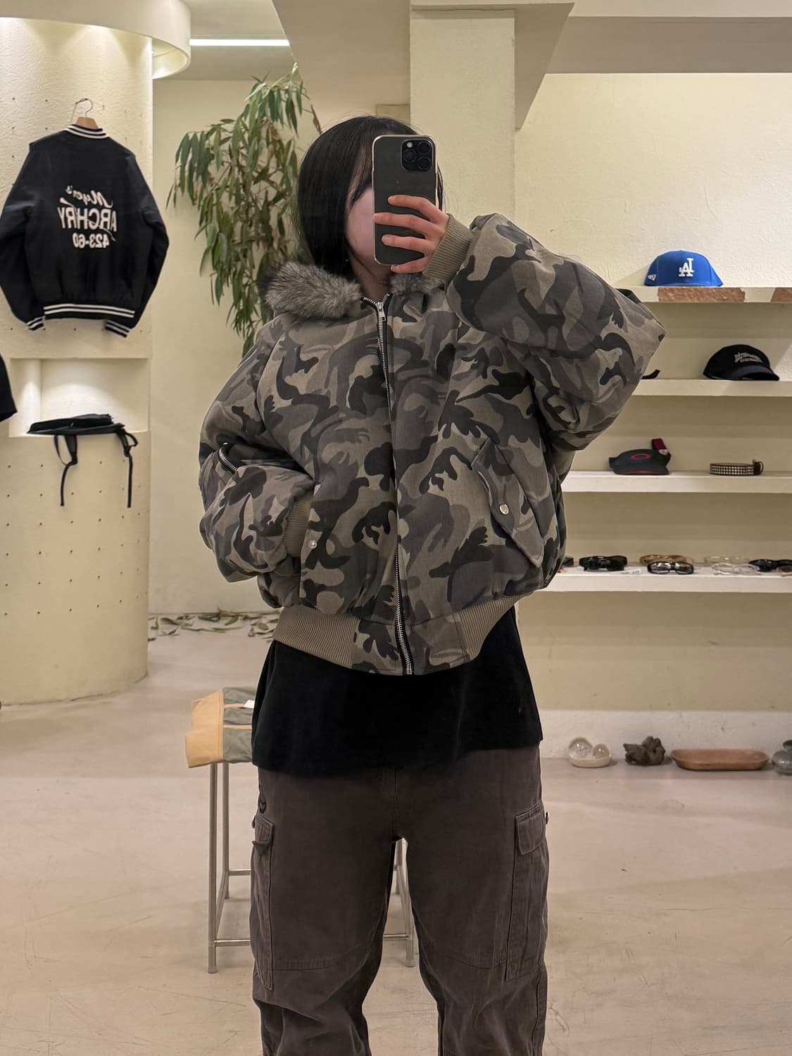 빈티지 y2k 카모 크롭 점퍼 U569 상품이미지1