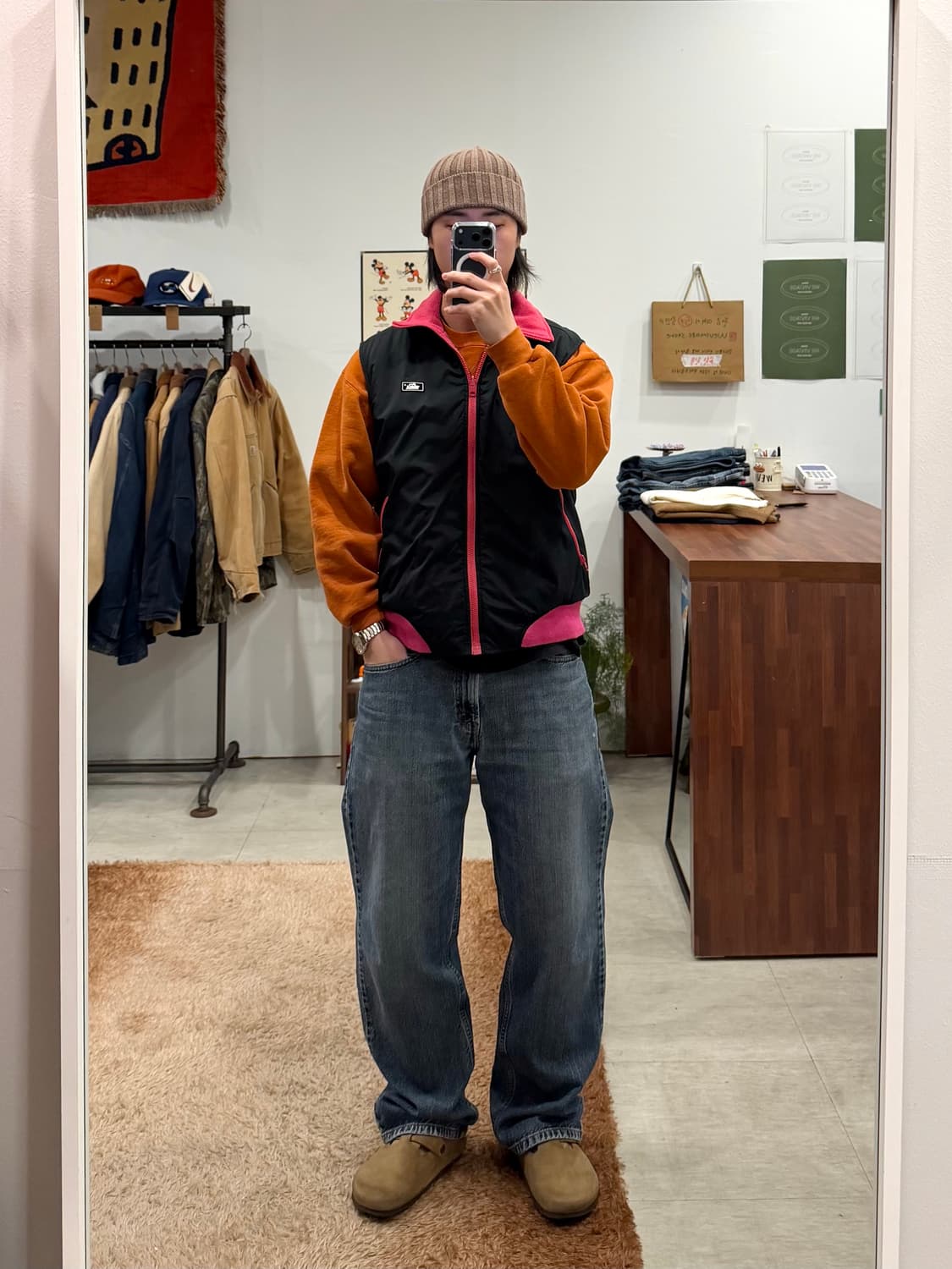 80s Woolrich 울리치 나일론 플리스 베스트 상품이미지2