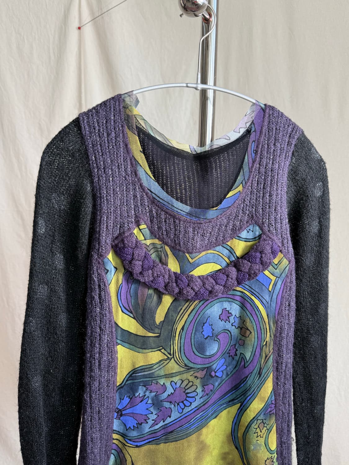 ROBERTO 패턴 매쉬 니트탑 상품이미지6