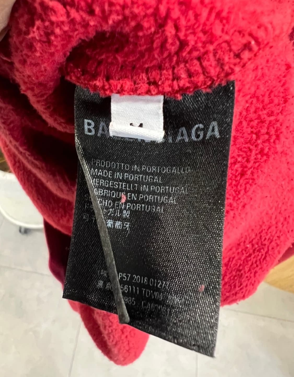 발렌시아가 월계수 BB 로고 후디 레드 M사이즈 상품이미지8