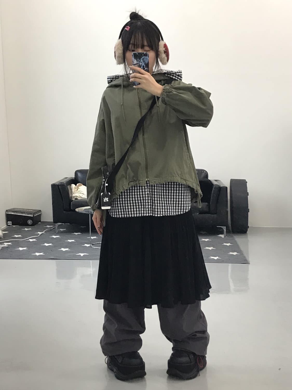 Jpn Black Poly Midi Skirts 상품이미지3