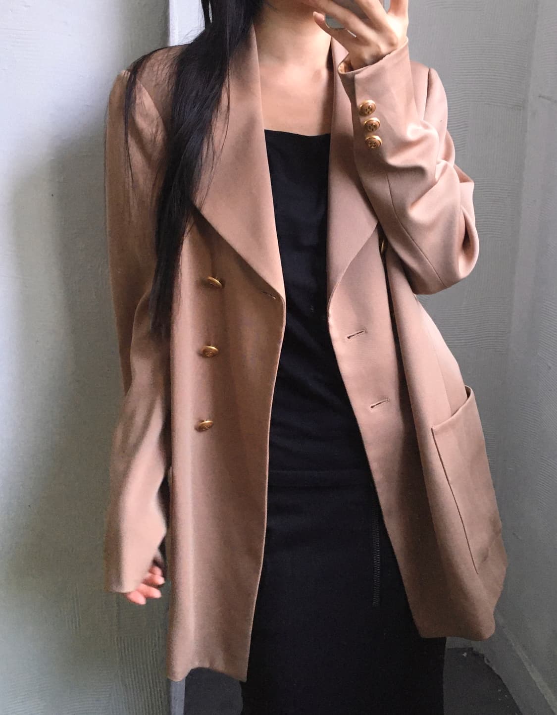 Celine 셀린느 핑크베이지 울 실크 혼방 블레이저 상품이미지1