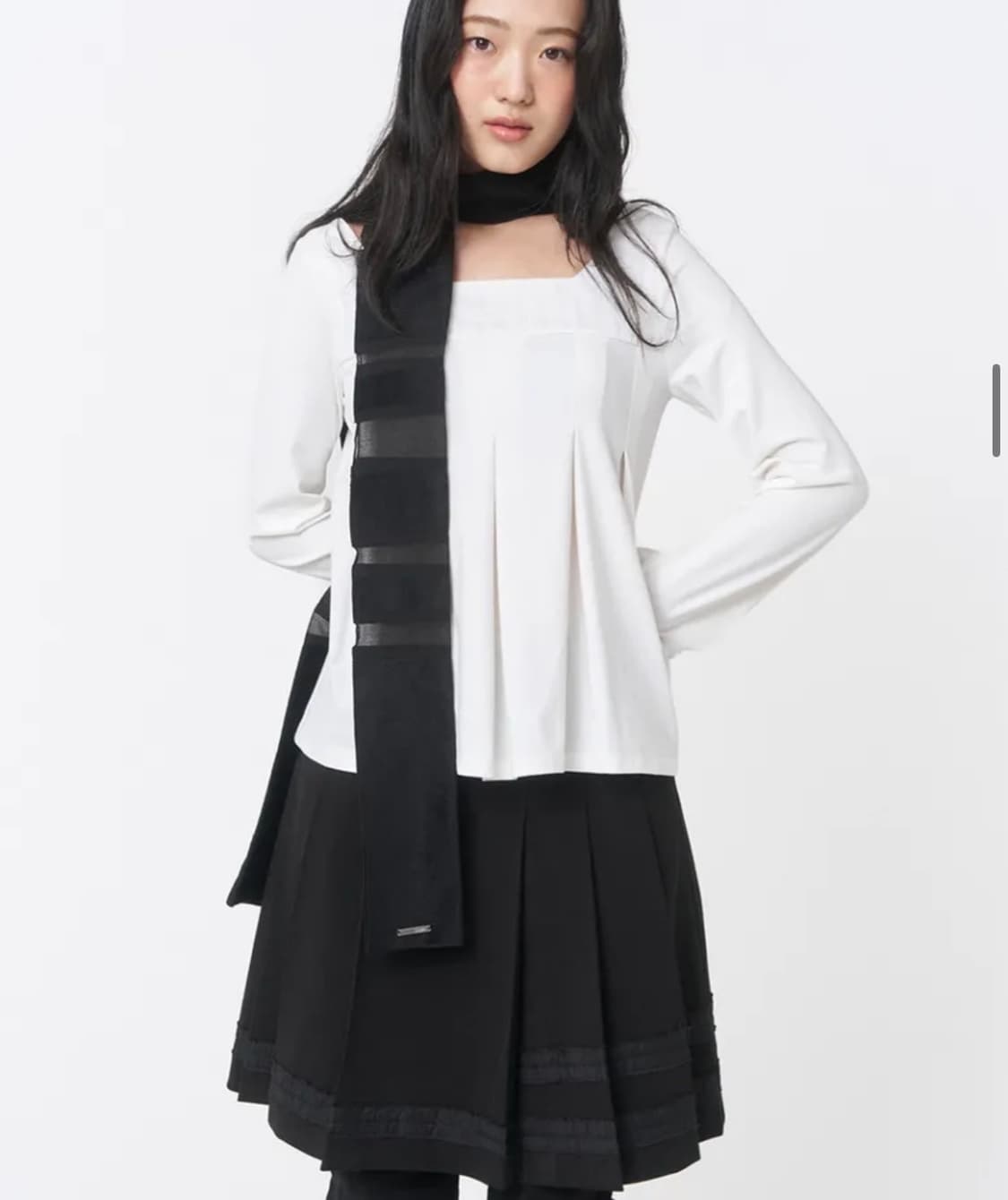 미세키서울 아코디언 탑 화이트 상품이미지1