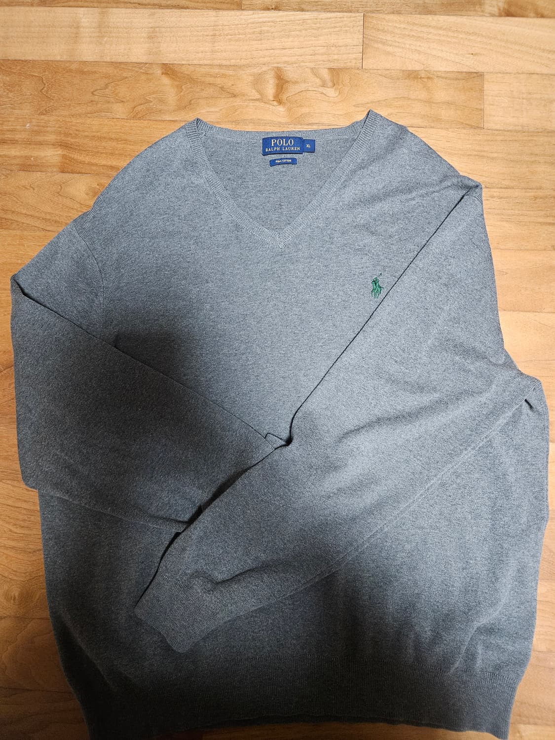 폴로 브이넥 니트 그레이 XL 상품이미지4