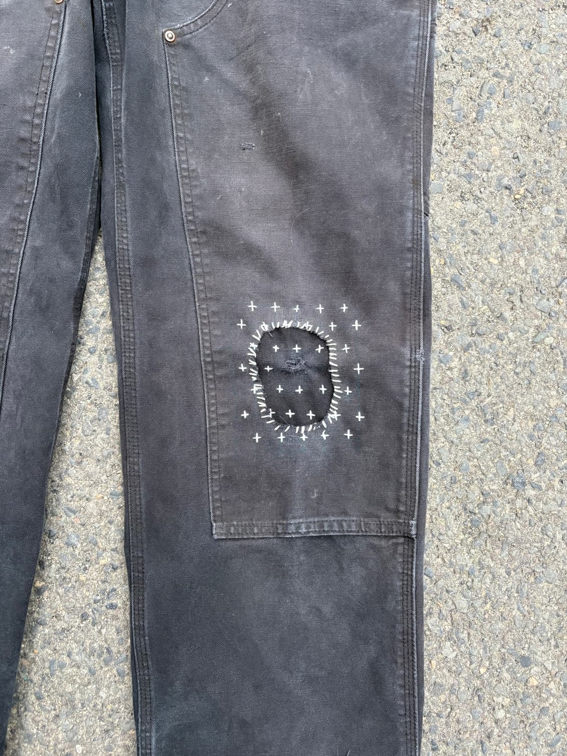 Carhartt B136 블랙 더블니 사시코 팬츠 상품이미지3