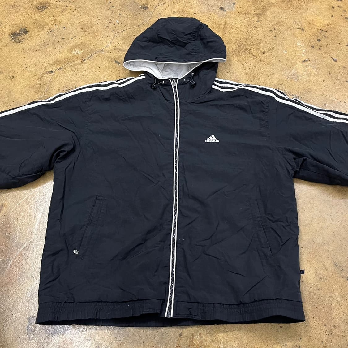 [정품/105] 아디다스 올드스쿨 블랙 나일론 후드 점퍼 b18 상품이미지3