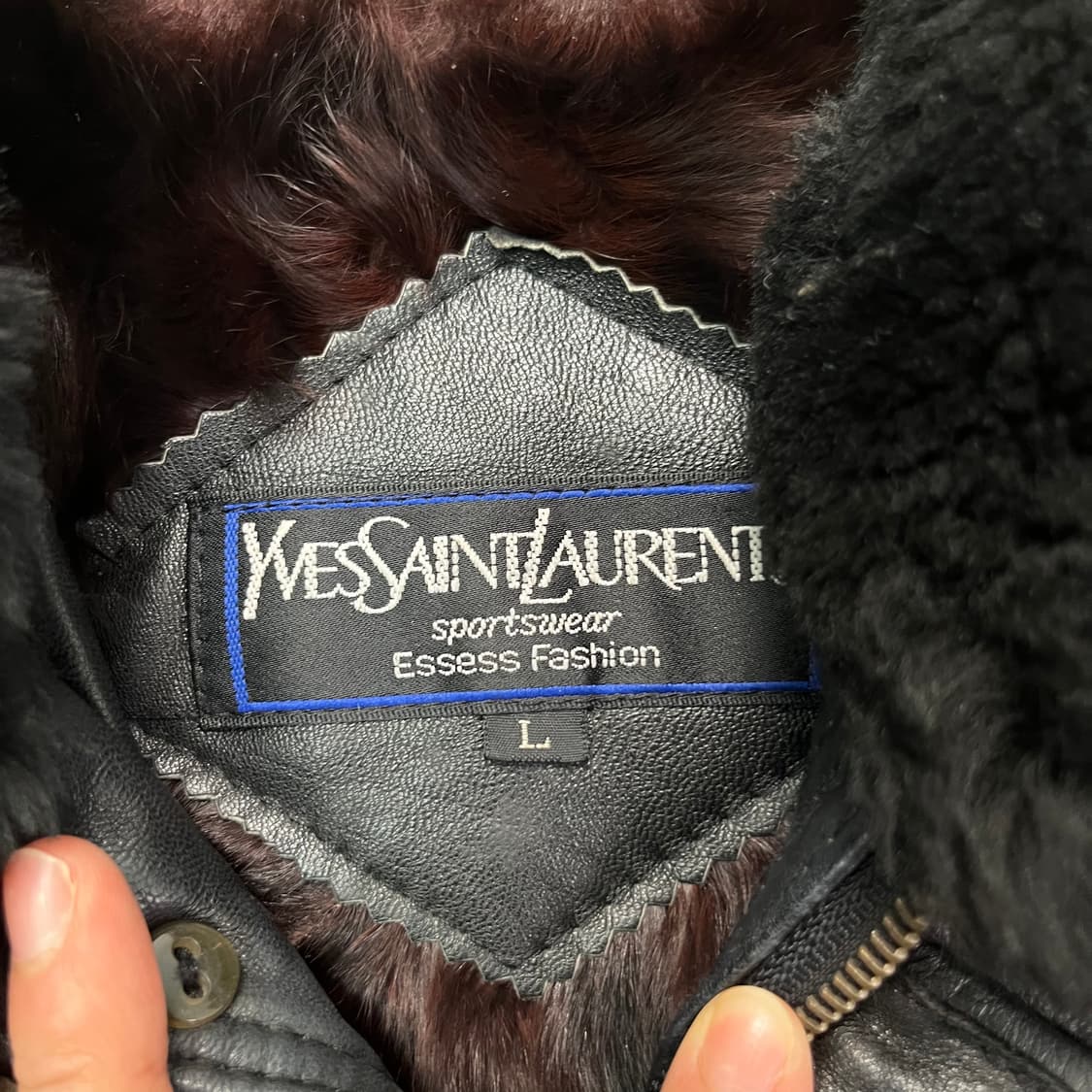 100 입생로랑 투웨이 퍼카라 램스킨 가죽 자켓 상품이미지6