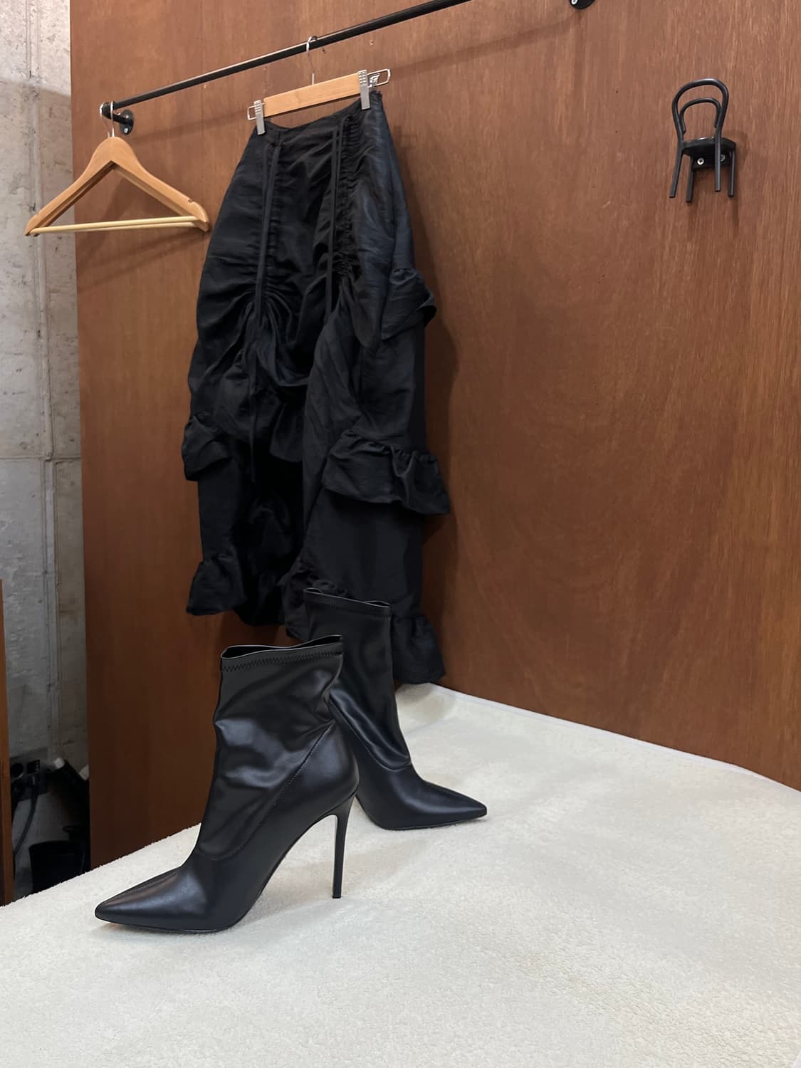 (데드스탁)DEISEL 디젤 부츠 힐 블랙 상품이미지5