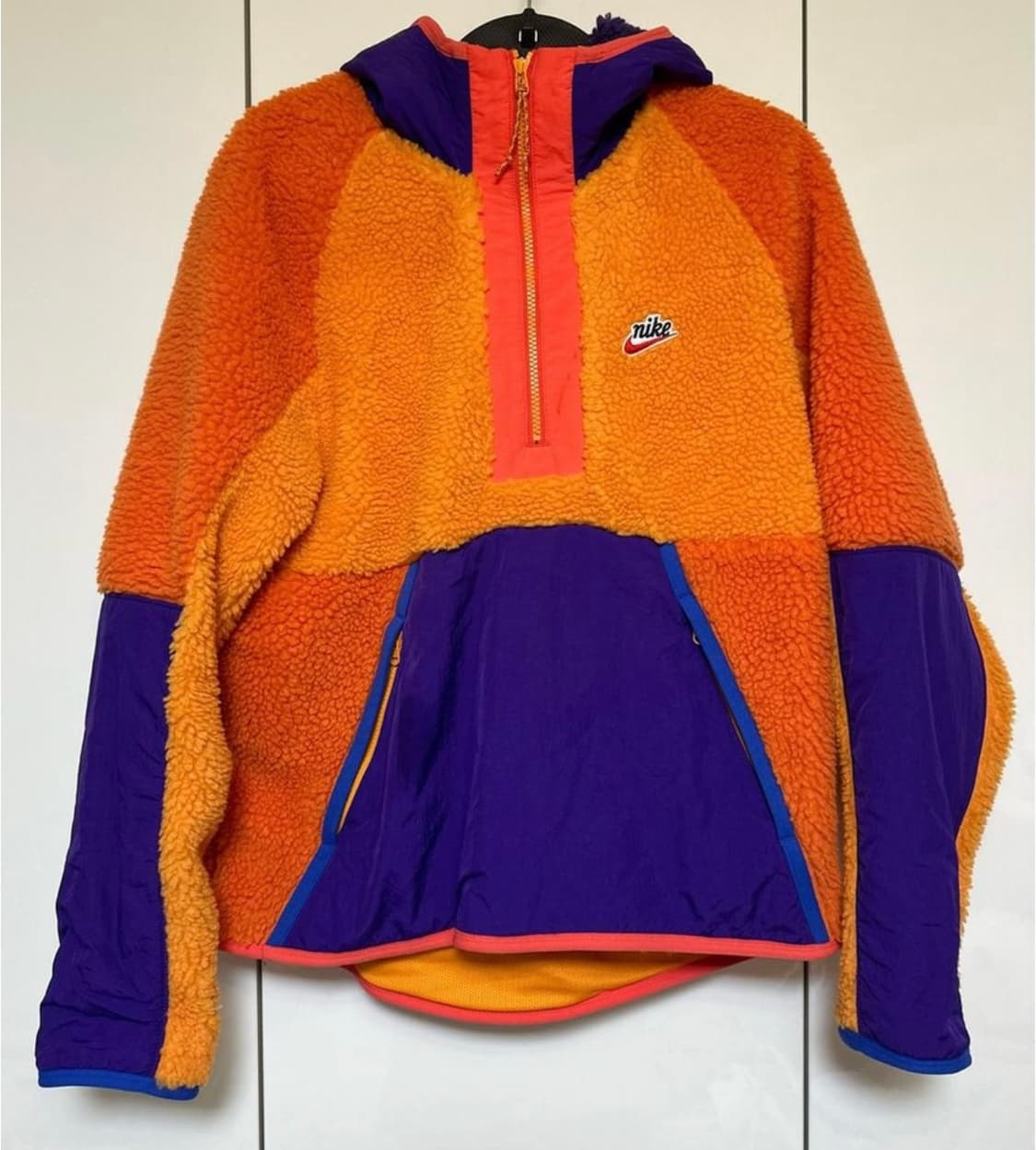 나이키 오렌지/퍼플 뽀글이 플리스 후드 집업 상품이미지1