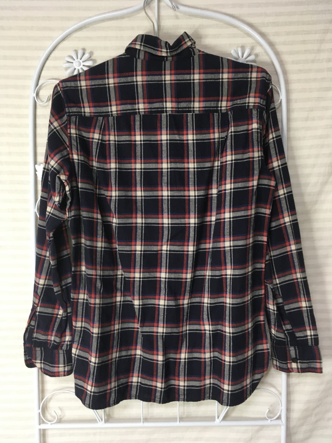 빈티지 네이비 체크 셔츠 y2k 스트릿 갸루 펑키 일본빈티지717 상품이미지2