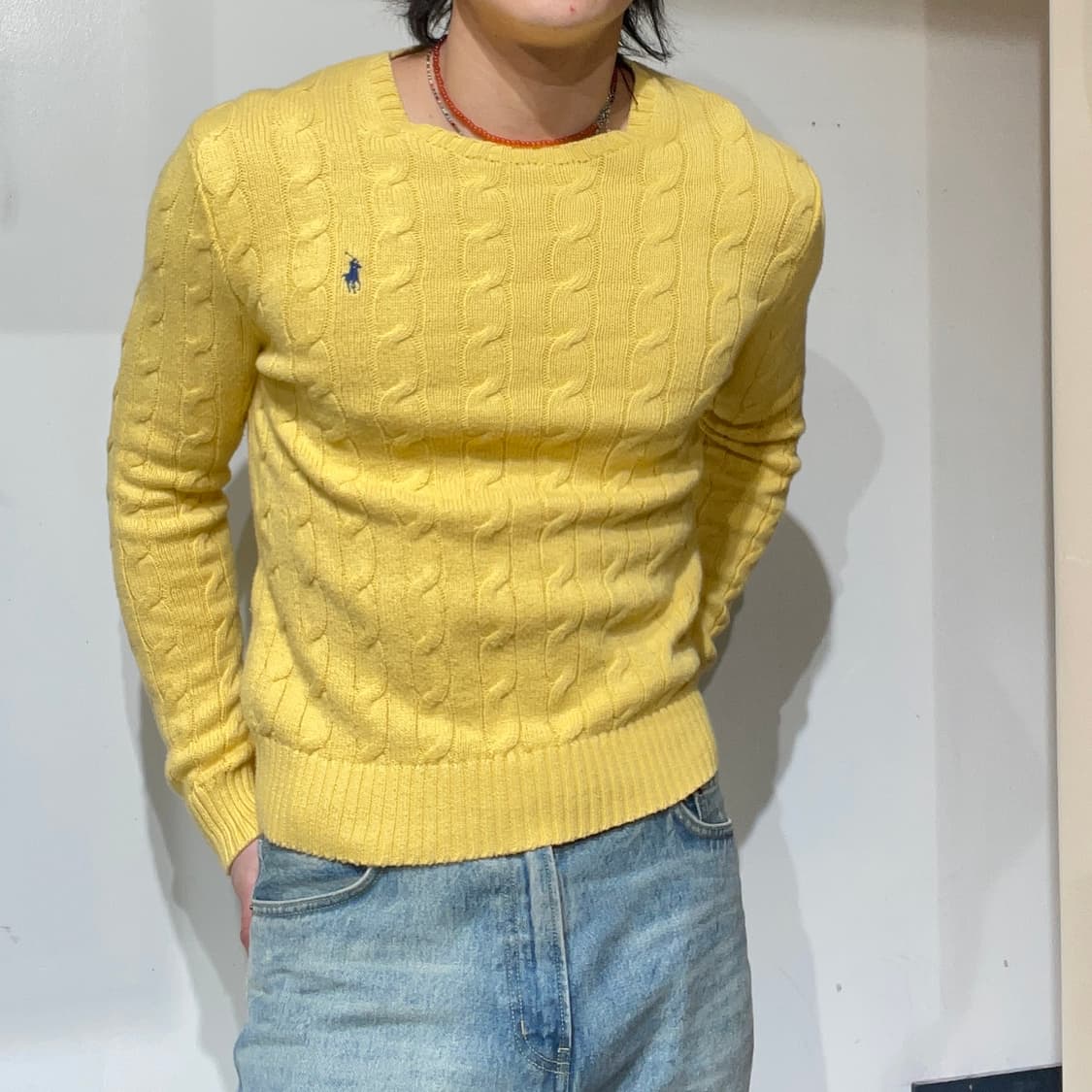 Polo Ralph Lauren 옐로우 케이블 니트 상품이미지1